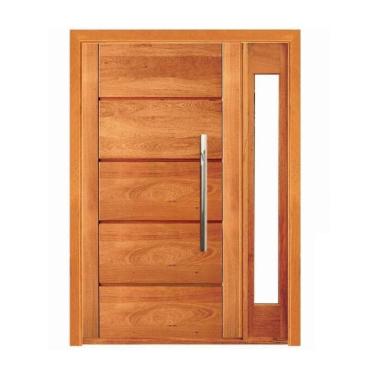 Imagem de Porta Pivotante Mil com Visor Lateral - Madeira Maciça - Angelim