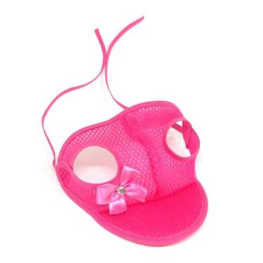Imagem de Boné para Cachorro com viseira  cor rosa aerado  tamanho M
