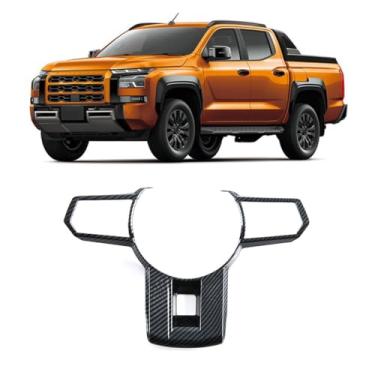 Imagem de TENWIND Tampa da moldura do painel do painel do console central do carro compatível com acessórios Mitsubishi L200 Triton 2024-2025+ (fibra de carbono)