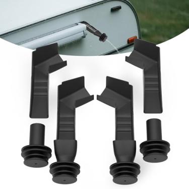 Imagem de BJADE'S 4 pacotes de tampas de bico de calha para trailer, proteja o teto do seu trailer da chuva e da água direta, acessórios para trailers Pretector RV fáceis de instalar