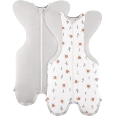 Imagem de Susurration Saco de dormir para bebês, faixa autocalmante para recém-nascidos, ajuste confortável, melhora o sono e o reflexo de susto calmo, pacote com 2, 1-3 meses, 3,6-5,9 kg