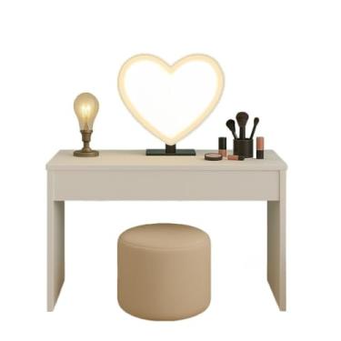 Imagem de Penteadeira compacta pequena com gavetas, 90 cm, moderna para quarto e banheiro (BRANCO)