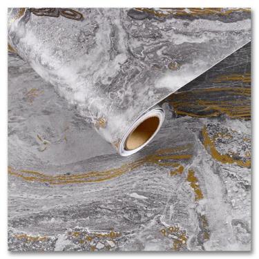 Imagem de Papel de contato CRE8TIVE Wide 60x900cm Mate Gold Grey Marble