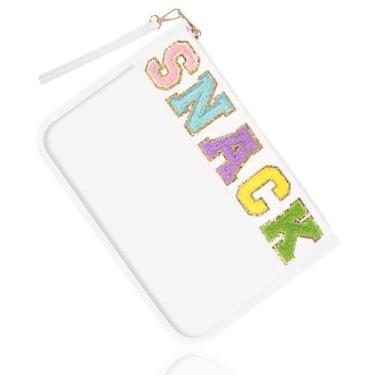 Imagem de Sacolas de lanche transparentes Chenille Letter, bolsa de monograma co