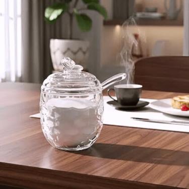 Imagem de Açucareiro Com Colher De Vidro Bee Rainbow 230ml (Cor, Tamanho)