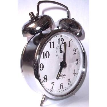 Imagem de Relógio Despertador Antigo Cordas Cromado Herweg