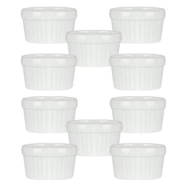 Imagem de 10 Ramekin De Porcelana Classic Branco 6Cm X 4Cm Lyor