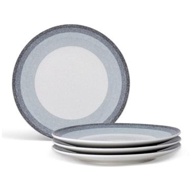 Imagem de Conjunto de Pratos para Salada e Sobremesa com 4 Peças, Formato Redondo, Material de Porcelana e Designer Moderno, Noritake G017-405D