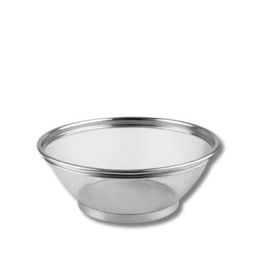 Imagem de Cesto Escorredor de Inox - 3 Tamanhos 22cm ou 25cm ou 28cm para Cozinha Ideal para Lavar Cozinhar a Vapor e Escorrer Arroz Legumes Massas e Frutas Durável e Anti-Roxa(APENAS CESTO 22CM)