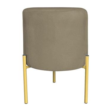 Imagem de Puff Decorativo Soren Suede Marrom Rato Pés De Ferro Dourado - Pallazio