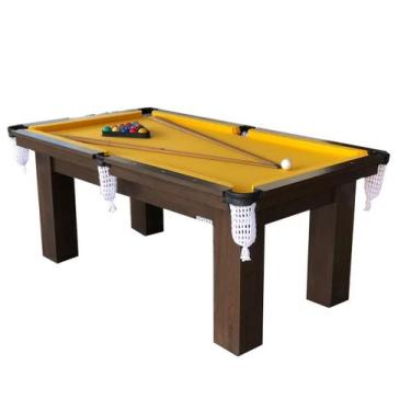 Imagem de Mesa de Sinuca Bilhar Snooker Engers RM1 Tampo de Ultra  Tecido Amarel