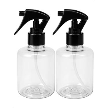 Imagem de Kit 2 Frasco Cilindrico Borrifador Preto Mini Trigger Pulverizador com Válvula Multiuso 250ml