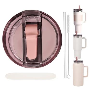 Imagem de Tampa de substituição à prova de vazamento com canudo - Apto para Stanley ProTour Quencher e Quencher H2.0 1,134 g, 1,8 g Tumbler (Pêssego-A, 1,134 g e 1,814 g)