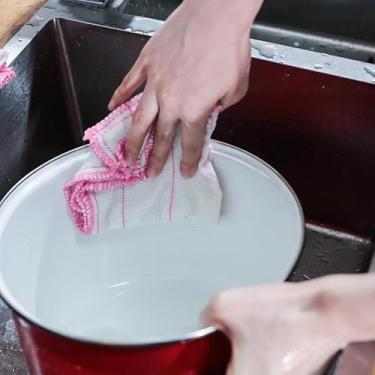 Imagem de Pano de prato absorvente de fibra de madeira acolchoada de algodão com 5 camadas - 30 x 30 cm, pacote com 10 peças