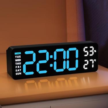 Imagem de Despertador digital de cabeceira de quarto, despertador digital LED para idosos com carregamento USB