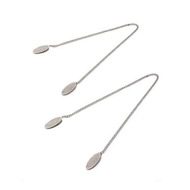 Imagem de 2 peças de clipes de guardanapo prateados suportes de corrente de guardanapo alça de pescoço protetor de roupas de jantar porta-toalhas para odontologia, adulto e idoso"