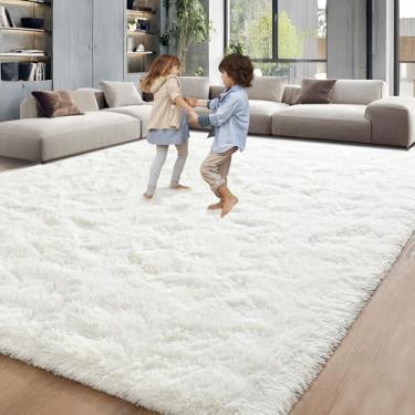 Imagem de ISEAU Tapetes de área de 2,5 x 3,5 m para sala de estar, tapetes macios e macios em creme para quarto, antiderrapante, moderno, grande, para quarto de meninas, crianças, dormitório, decoração de casa,