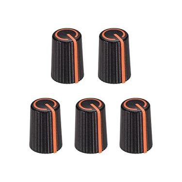 Imagem de Botão de controle de potenciômetro ABS para guitarra elétrica de 6 mm tipo D, amplificadores de potência, estéreos, tom de volume baixo, botão rotativo de 270 graus, preto, laranja, 5 peças