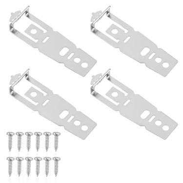 Imagem de 4 peças WD01X27759 suportes de montagem de lava-louças para GE, clipes universais de montagem de lava-louças com 12 peças de parafusos peça de substituição para máquina de lavar louça embaixo do