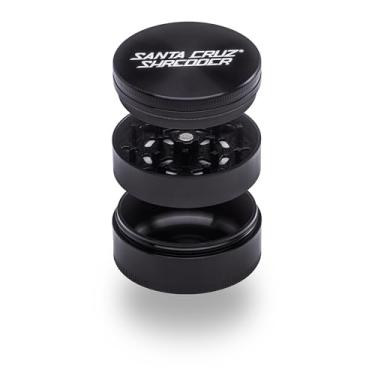 Imagem de Santa Cruz Shredder Moedor de ervas metálico, topo serrilhado para aderência mais forte, 3 peças, grande, 6,9 cm (preto)