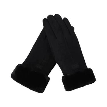 Imagem de Luvas de Inverno Femininas Quentes e Peludas - Touchscreen - Para Espo