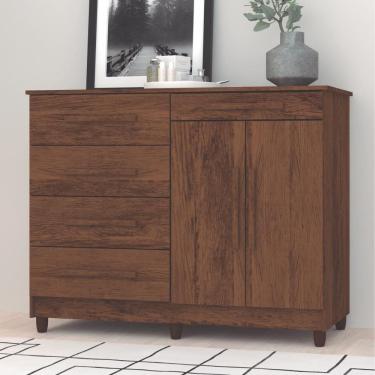 Imagem de Cômoda Muskogee 5 Gavetas 2 Portas Imbuia