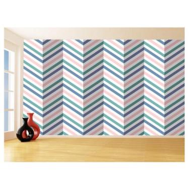 Imagem de Papel De Parede 3D Sala Chevron Zig Zag Listras 3,5M Zig39 - Você Deco