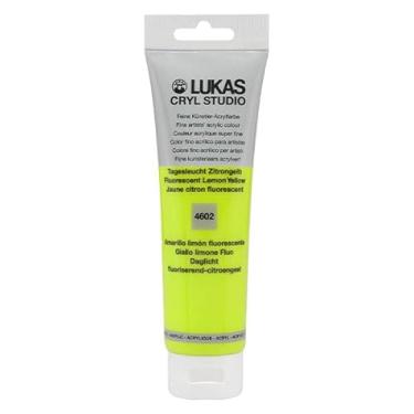 Imagem de Lukas Cryl Studio Artist Acrylics - Qualidade profissional, tintas de secagem rápida - Amarelo limão fluorescente 125 ml tubo