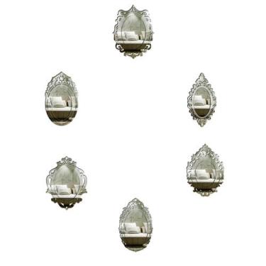 Imagem de Kit Espelhos Decorativos Venezianos  Pegui Manarola 6 Peças - Creatus,