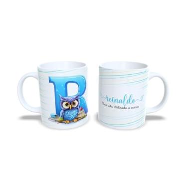 Imagem de Caneca Personalizada para Professor, Cerâmica Branca 325ml, Design Coruja com Livros, Decorativa com Nome Anderson (r)
