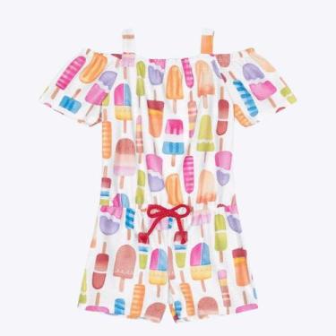 Imagem de Macaquinho Colorido Picolé Infantil Menina Kyly - Conforto e Estilo, B