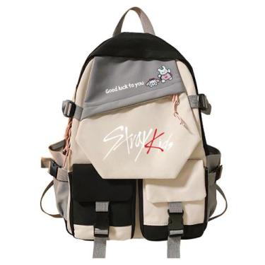 Imagem de Mochila Stray Kids Anime School Nylon 31x14x42cm - Yiweisai