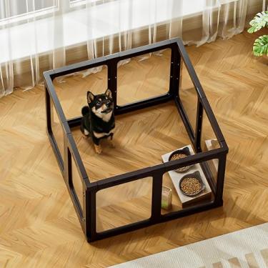 Imagem de Jalove Cercadinho De Acrílico Para Cachorro Interno, 10 Peças De Cercadinho De Plástico Para Filhotes Com Porta, Cercadinho Transparente Para Cachorro, Gato, Coelho, Furão, Cercadinho Para Cachorro