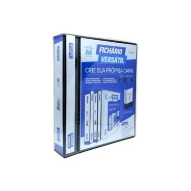 Imagem de FICHÁRIO A4 VERSÁTIL PRETO 6CM 4 ARGOLAS (CAPACIDADE 420 FLS), Plast Park, 327, Preto