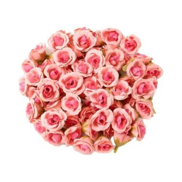 Imagem de 20 Peças De Flores Artificiais Mini Rosa De 2cm Para Decoração De Casa