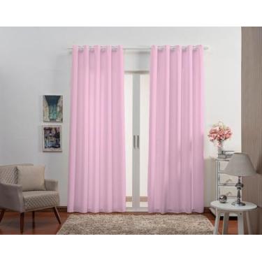 Imagem de Cortina Oxford Tecido 3,00x3,00 sala/quarto-Rosa - Filomena