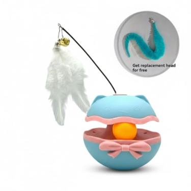 Imagem de Brinquedo Tumbler de Gato Elétrico Auto-Divertido Bastão Provocação Pluma Sino Catnip para Pet com Modos Estático e Dinâmico Manual Diversão Puzzle De