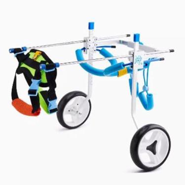 Imagem de Cadeira de rodas ajustável para cães pequenos, carrinho de apoio de perna traseira com trela, auxílio para mobilidade de animais de estimação para raças XL, design confortável e durável