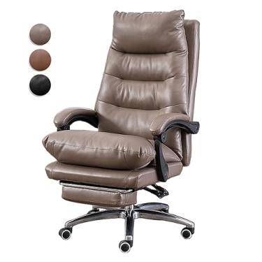 Imagem de Cadeira de escritório reclinável com encosto alto com apoio para os pés, cadeira de escritório ergonômica cadeira de mesa confortável altura ajustável, cadeira reclinável giratória 360, cadeira