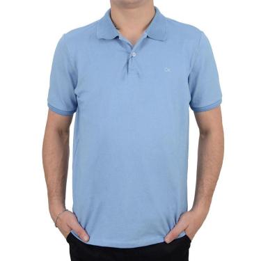 Imagem de Camisa Polo Masculina Ogochi Piquet Casual Slim Azul - 00748-Masculino