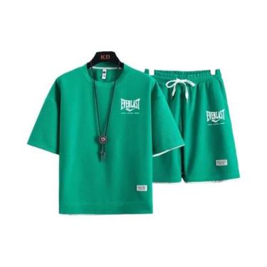 Imagem de Conjunto De Camiseta De Gola Redonda E Calções De Secagem Rápida Para 