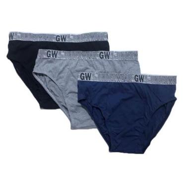 Imagem de kit com 12 pecas Cueca Masculina 100% Algodão Slip Tradicional do P ao