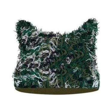 Imagem de Gorro Unissex De Inverno Estilo Hip Hop Com Orelhas De Gato Desgastada