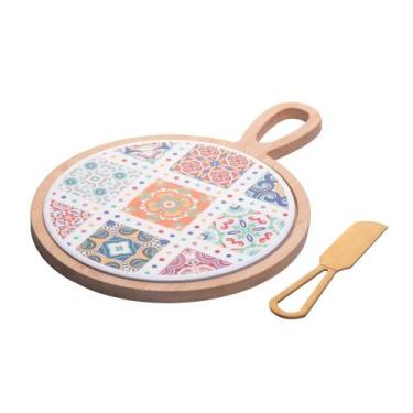 Imagem de Conjunto para Queijo Wolff de Bambu com Tábua Redonda e Faca