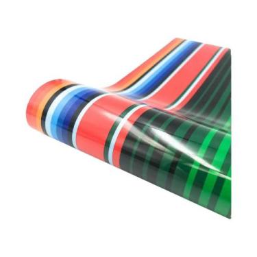 Imagem de Vinil Termocolante TPU/PU Com Listras Neon E Estrelas Em Cores Sortida