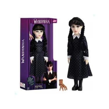 Imagem de Boneca Wandinha Addams + Mãozinha  Baby Brink, Preto, Família Adams