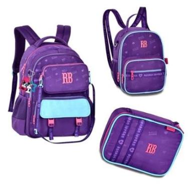 Imagem de Kit mochila escolar feminina com lancheira e estojo Rebecca Bom Bom Original-Unissex