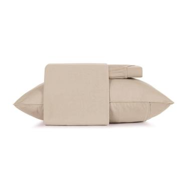 Imagem de Jogo De Cama King 4 Peças Altenburg Malha Fio Penteado Bege Mocha