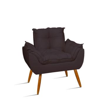 Imagem de Poltrona Decorativa Opala Sala Quarto Escritório Suede Fibra Siliconada Cinza Balaqui D...