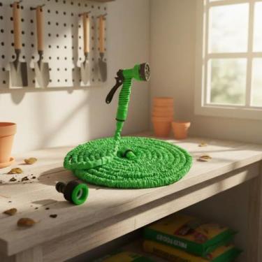 Imagem de Mangueira Mágica Retrátil 15m Expansiva  Flexível, Resistente e Anti E